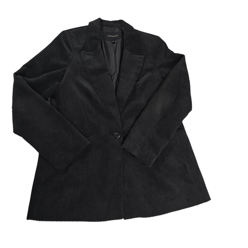 Banana Republic Mens‎ Black Corduroy Long Blazer Jacket 490597-00 Size 8